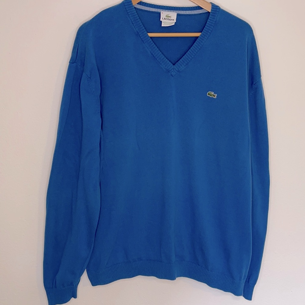 Lacoste blue vneck sweater